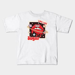 Lips Like Sugar Red Lips XOXO Kiss Me Be Mine Love You Kids T-Shirt